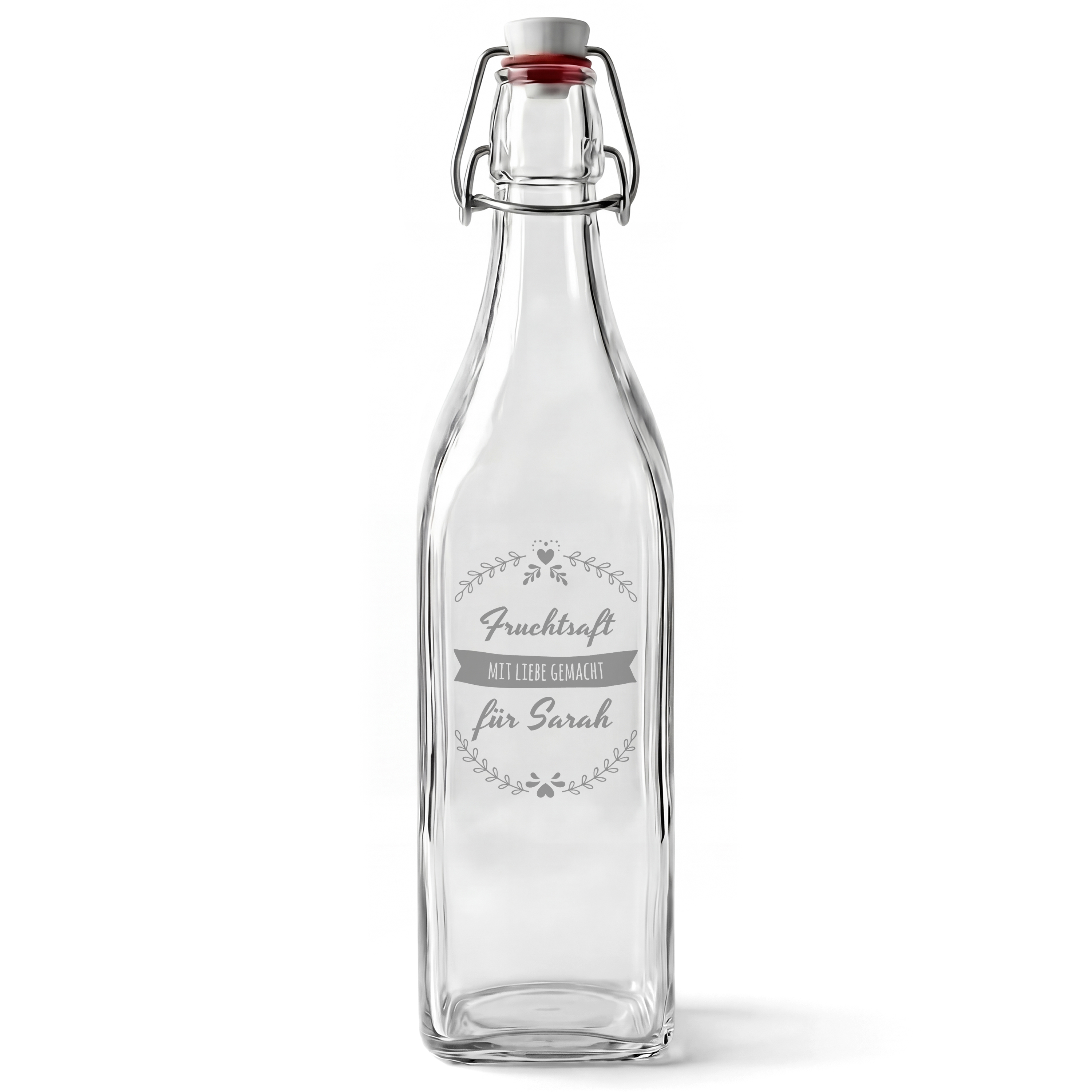 B&uuml;gelflasche mit Gravur