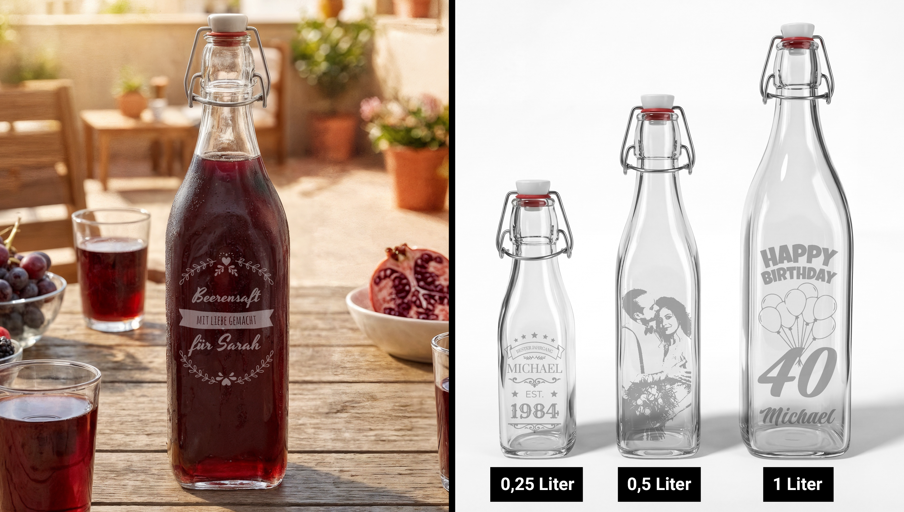 Welche Größen und Varianten gibt es? 250ml, 500ml und 1 Liter
