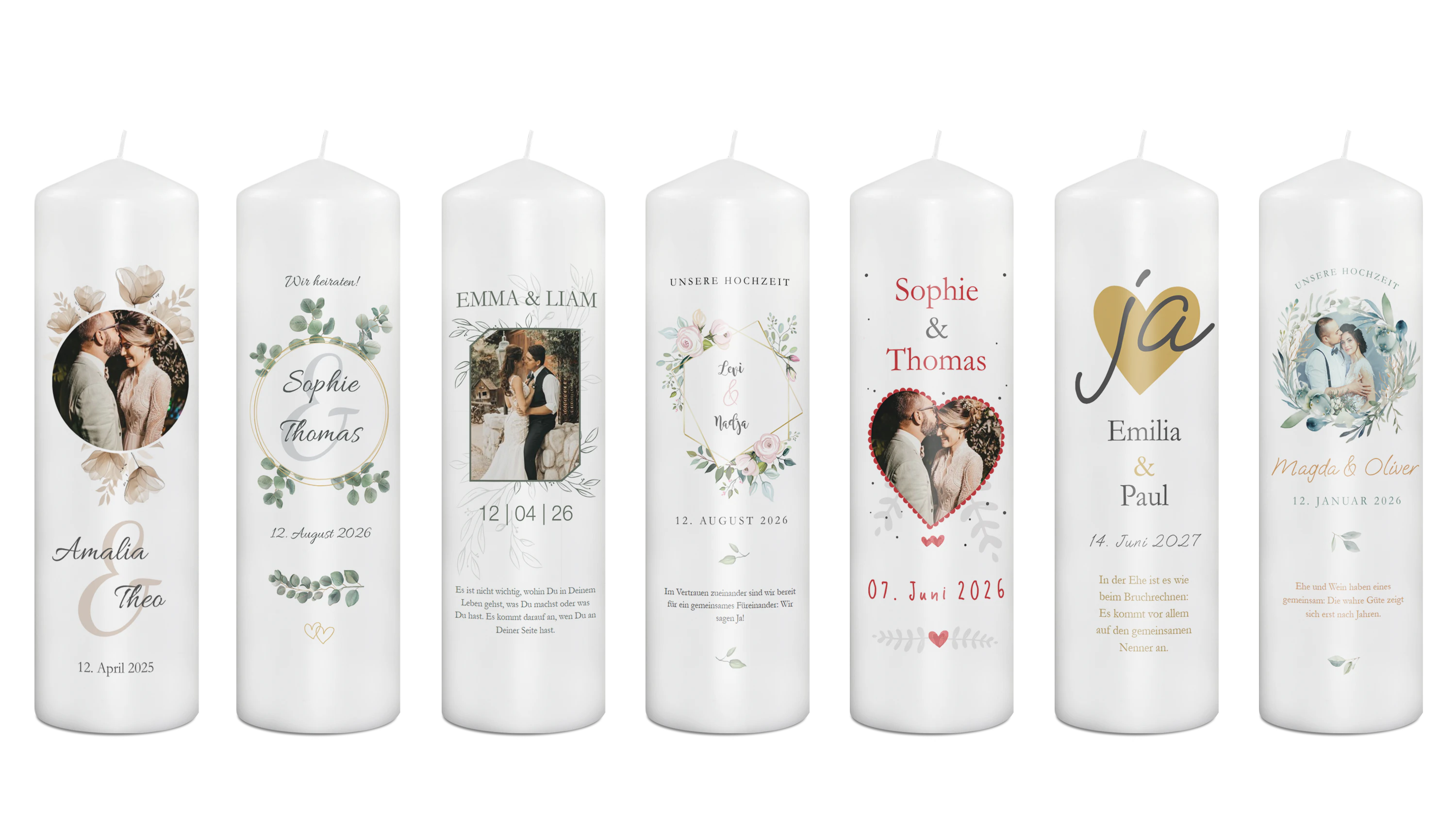 Hochzeitskerze selbst gestalten bei PhotoFancy – so einfach geht's