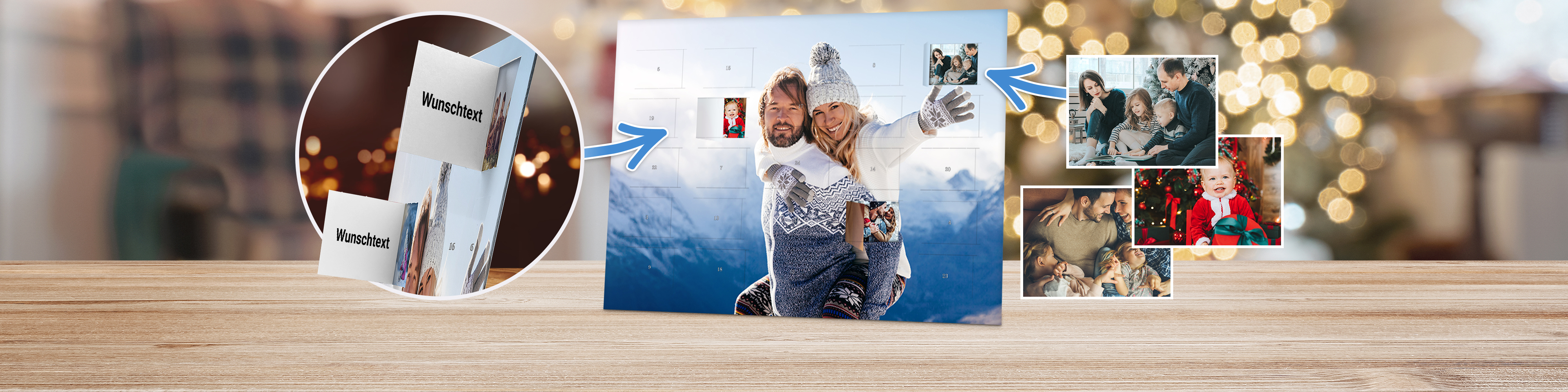 Adventskalender mit 24 Fotos und eigenem Titelbild