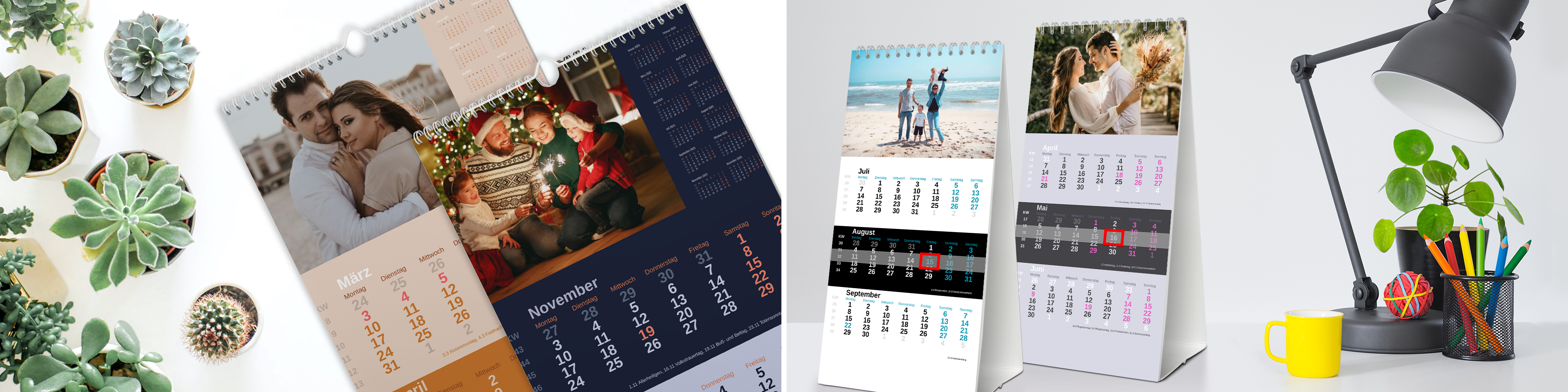 Drei-Monatskalender mit eigenen Fotos einfach online selbst gestalten