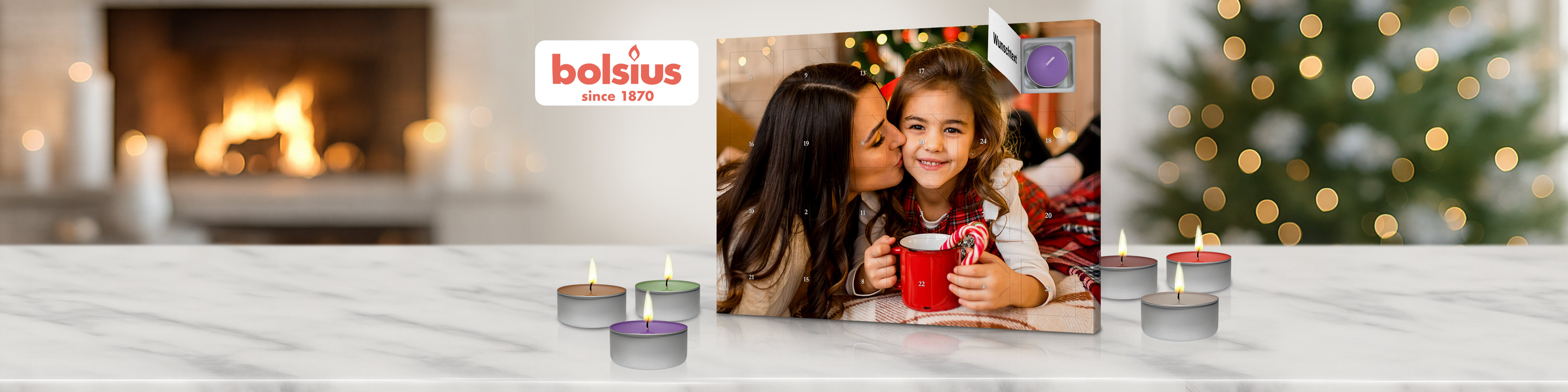 Duftkerzen Adventskalender mit Foto selbst gestalten