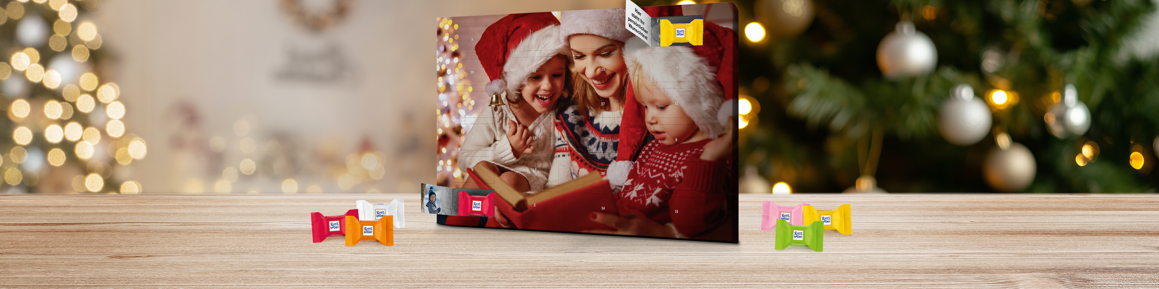 Personalisierte Adventskalender mit Foto und Ritter Sport Schokolade