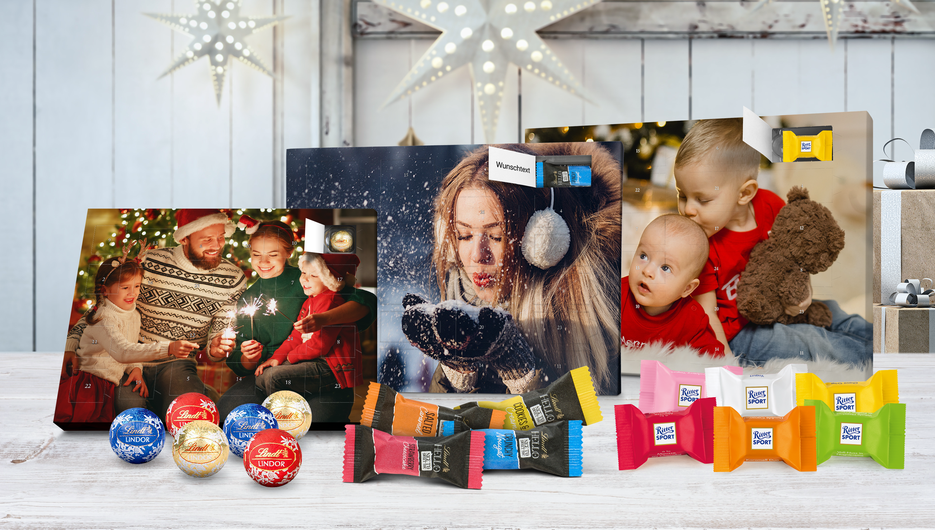 Foto Adventskalender mit Schokolade selbst gestalten