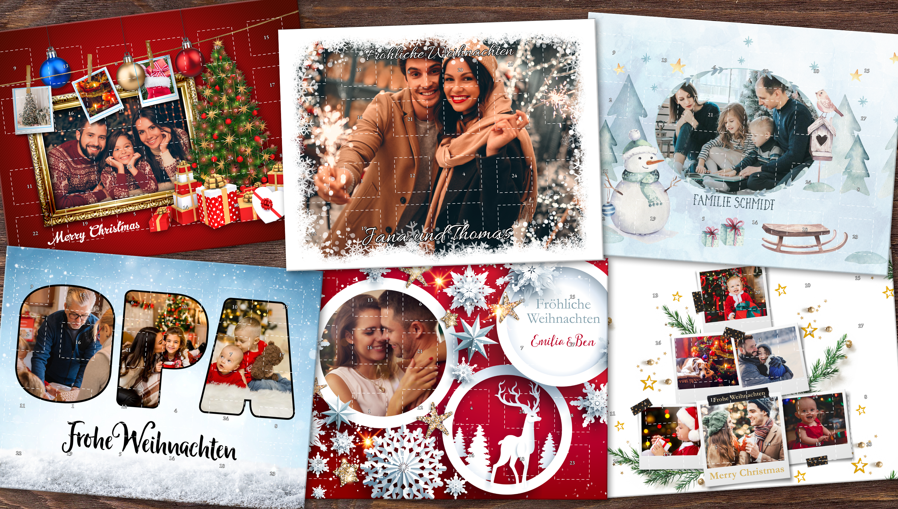 Schoko-Adventskalender mit Fotos