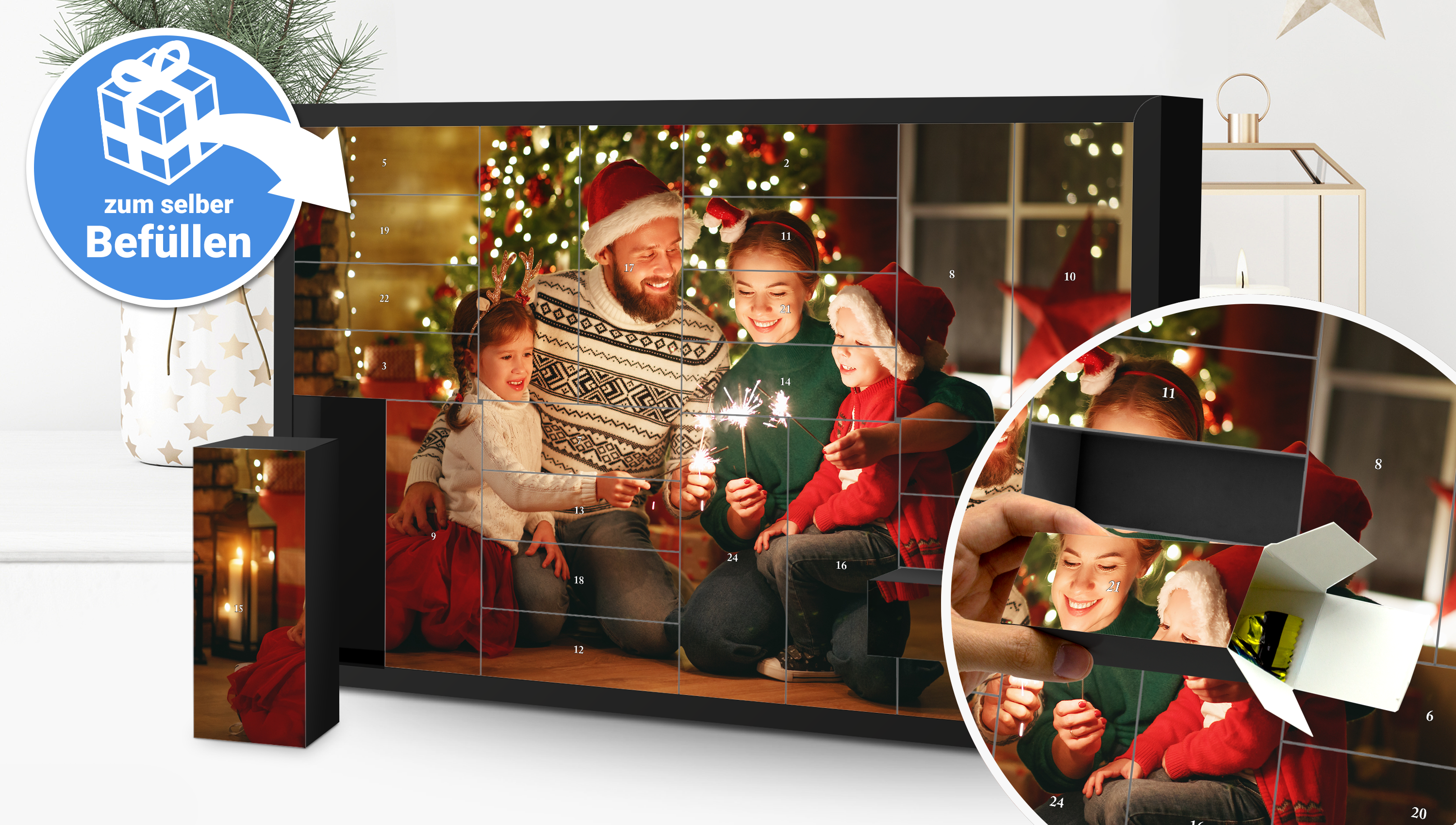 Dein Foto als Adventskalender zum Befüllen