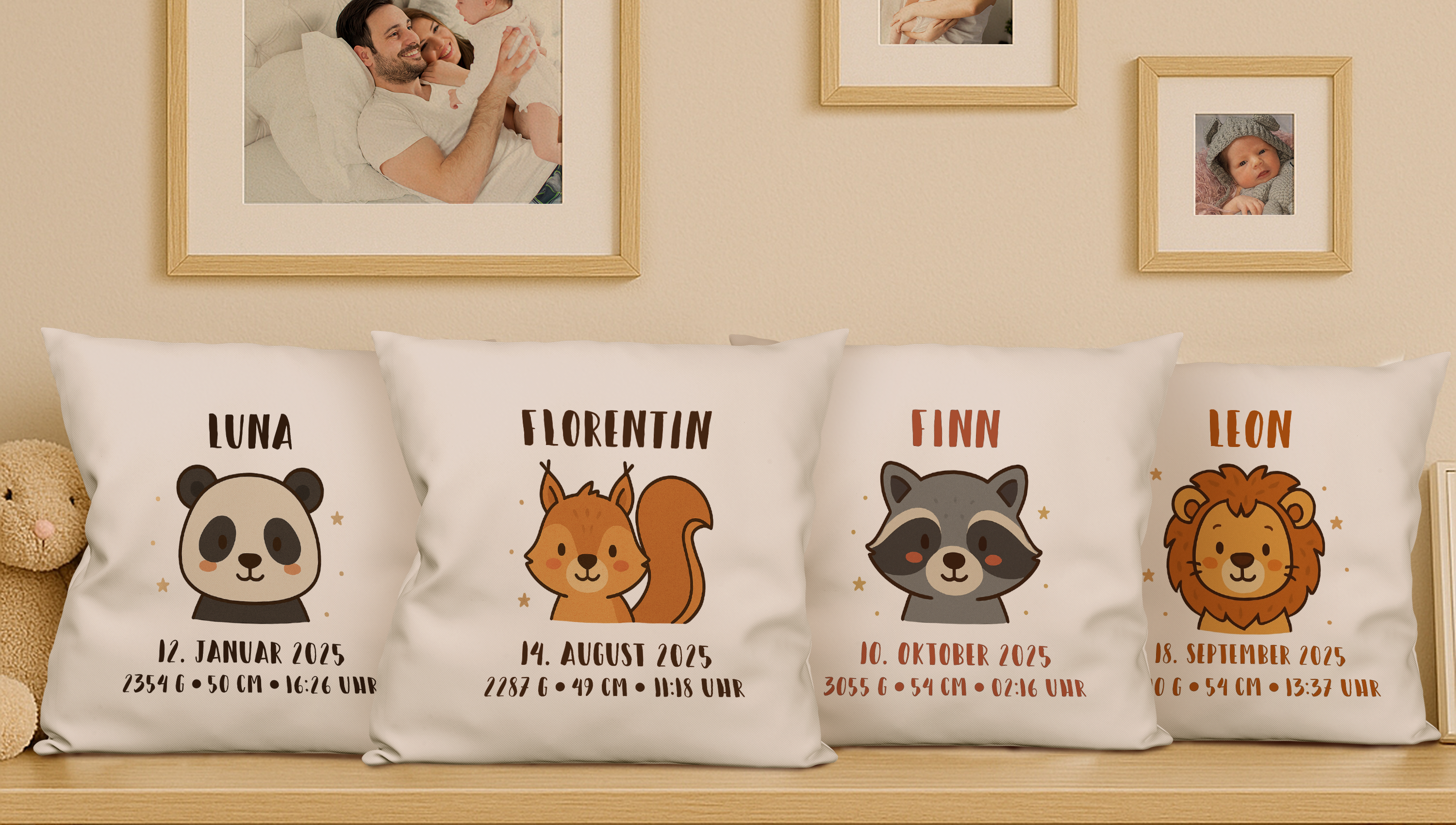 Ein Babykissen mit Namen und Gewicht ist mehr als nur ein Kissen