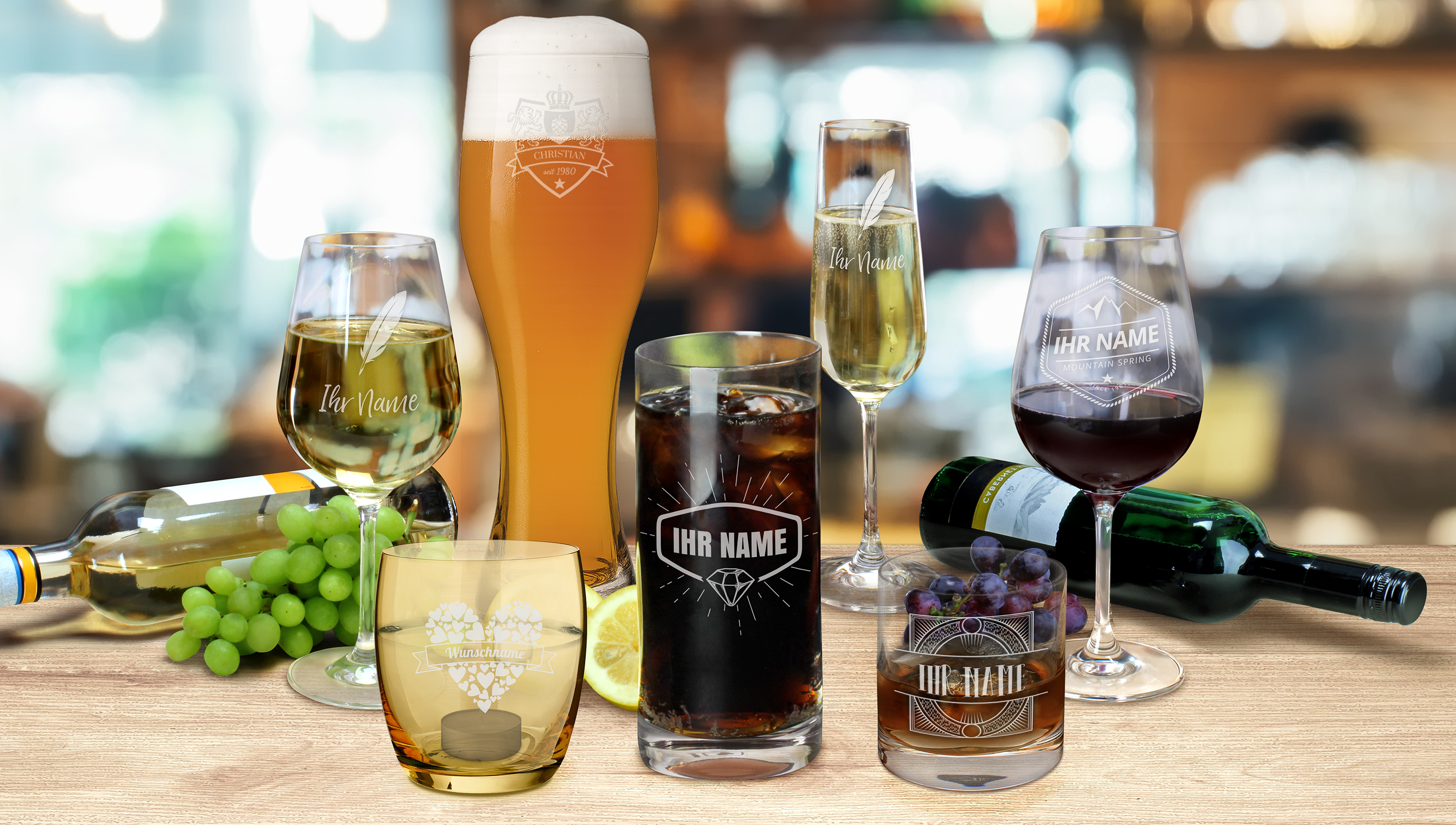 Gläser mit Namen gravieren lassen