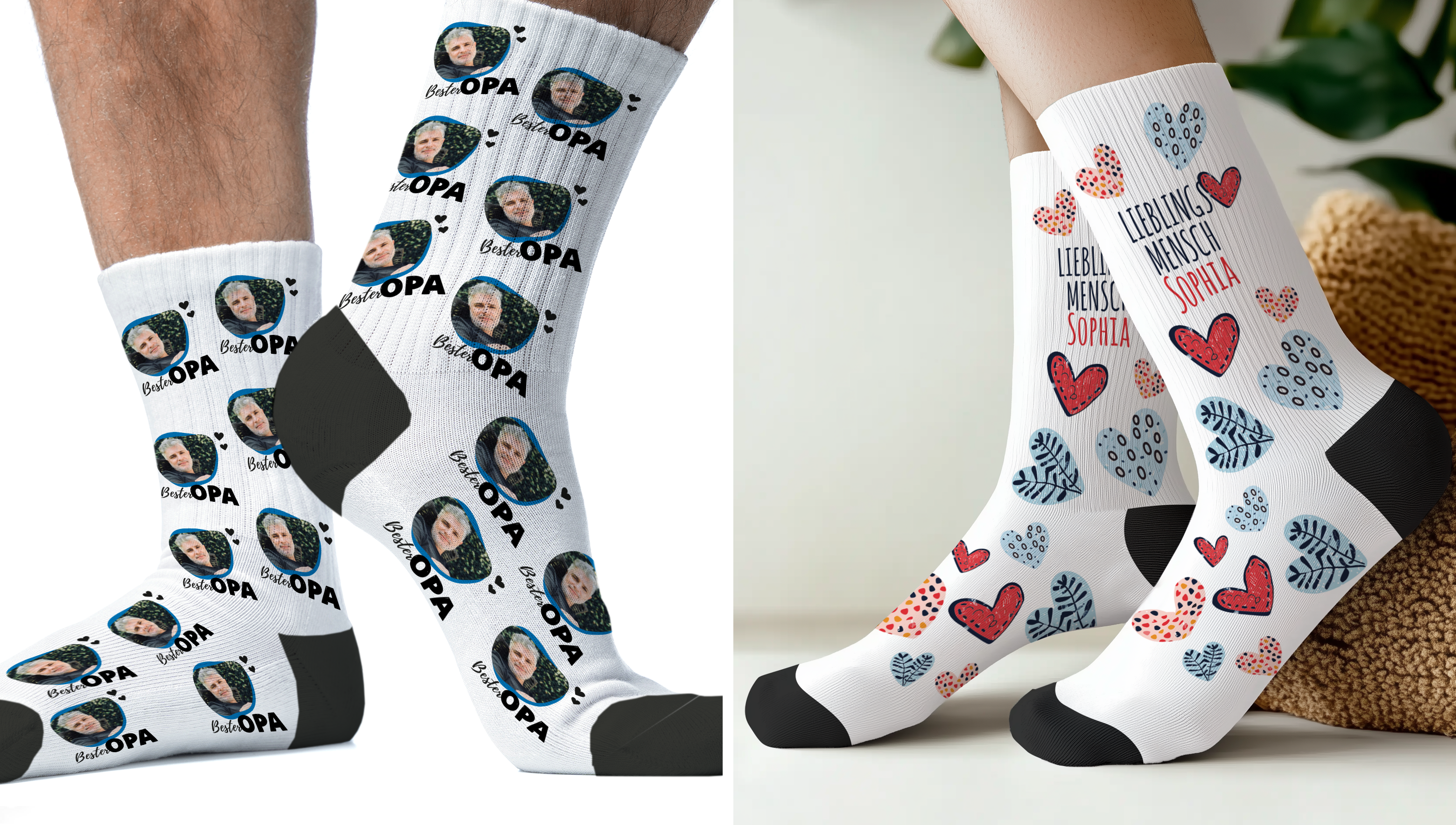 Fotosocken mit Gesicht oder Text? Coole Socken selbst gestalten