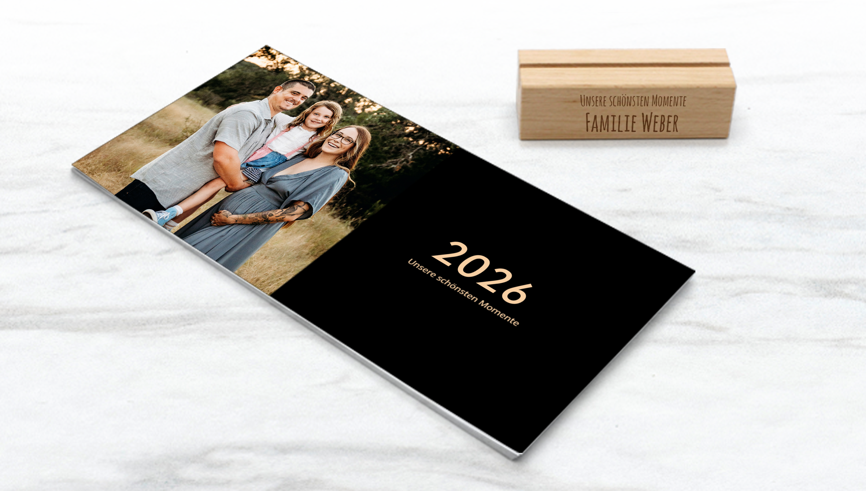 Einzigartige Tischkalender mit Holzblock selbst gestalten