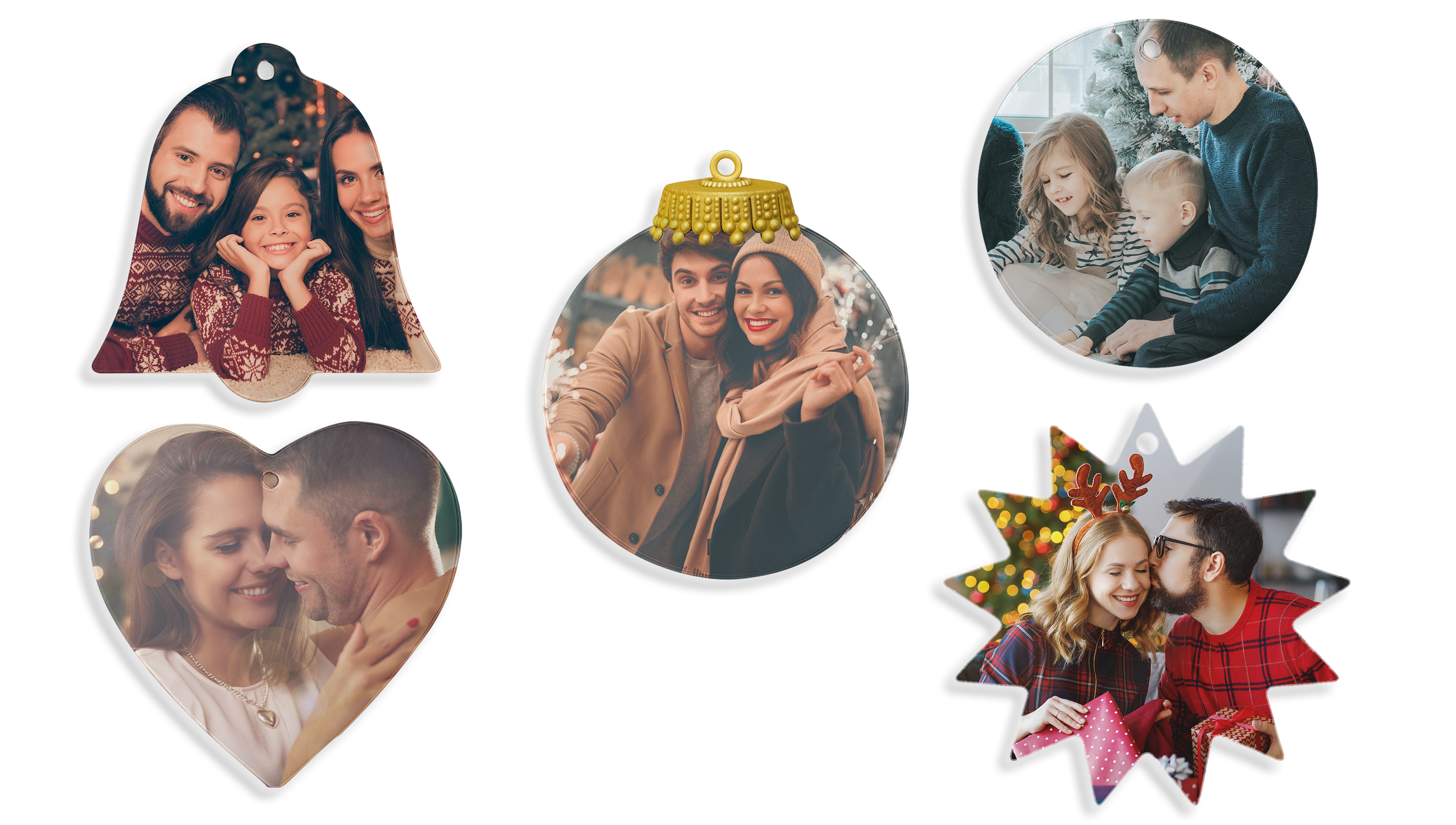 Personalisierte Weihnachtsbaumanhänger mit Foto oder Namen